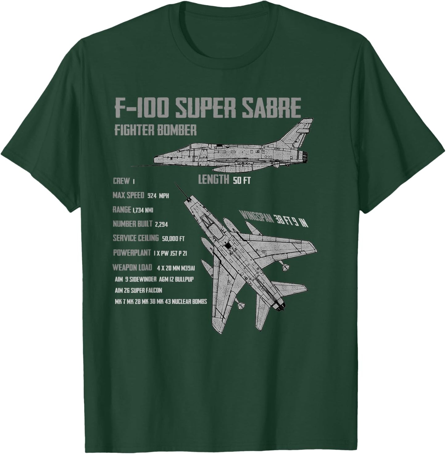 F-100 Super Sabre T-Shirt - T-Shirt | Forest
