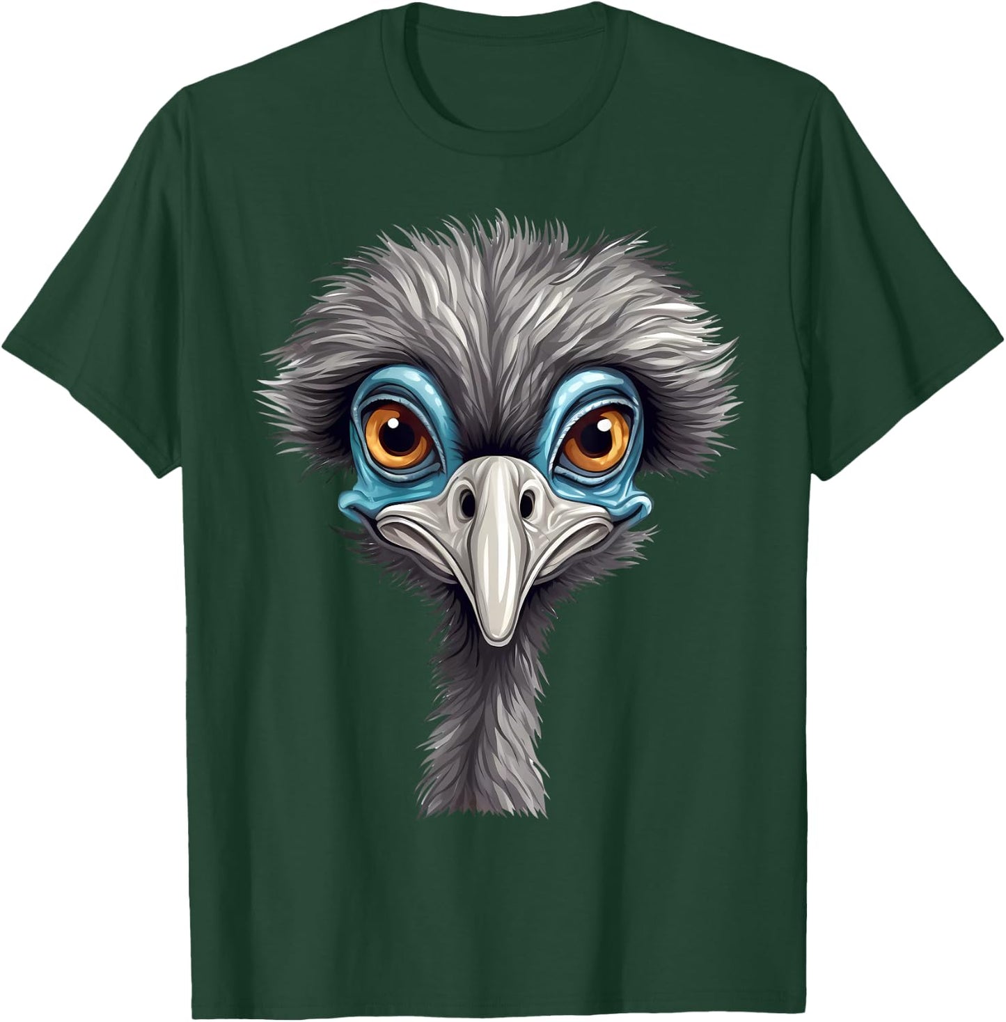 Funny Emu Lover Animal Face Ostrich T-Shirt - T-Shirt | Forest