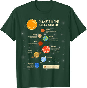 Planets Solar System Outer Space Science Boys Girls Kids T-Shirt - T-Shirt | Forest