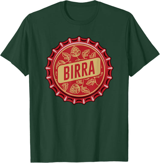"Birra" - Italian Beer - Crown cork bottle top T-Shirt - T-Shirt | Forest