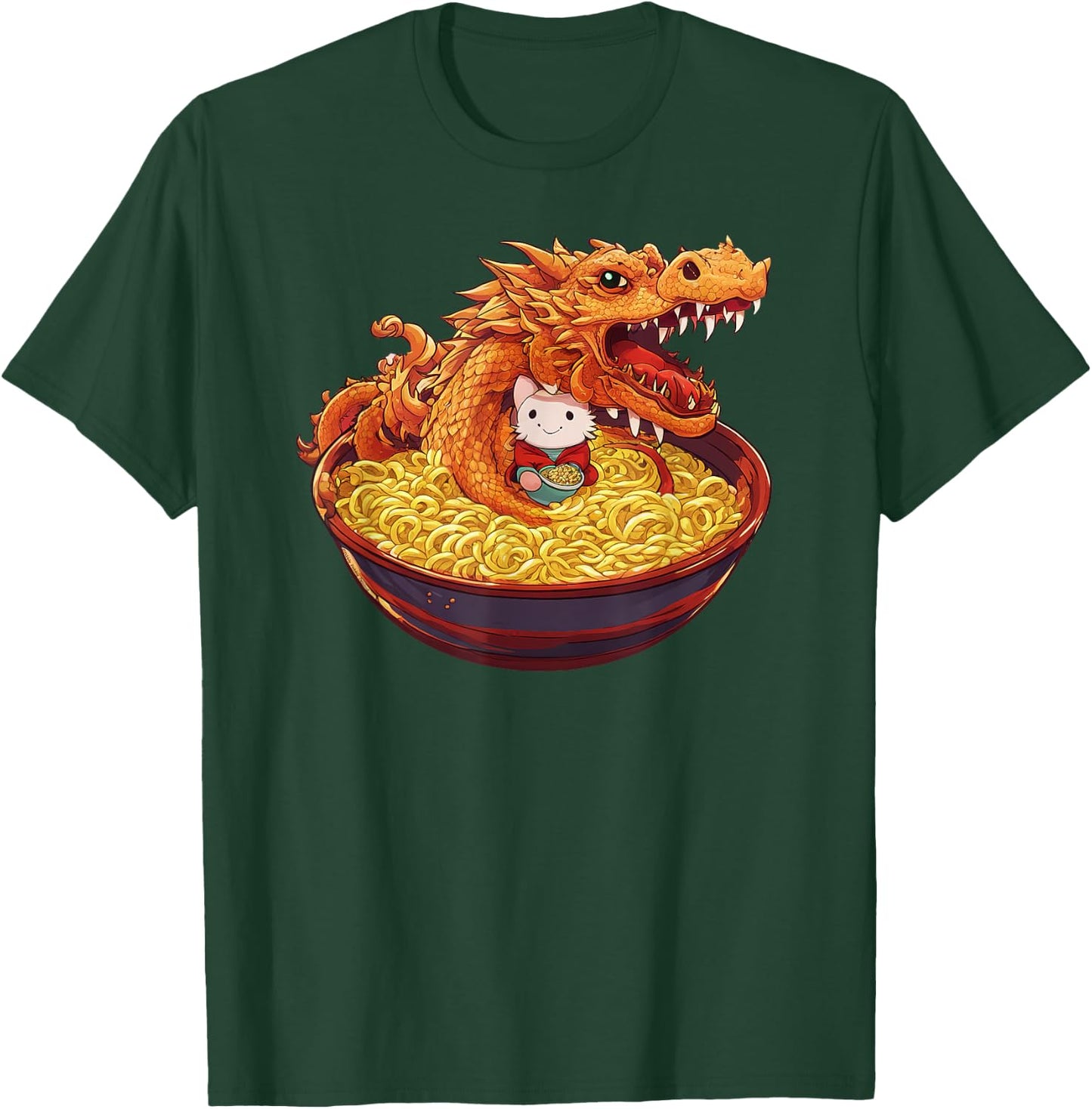 Ramen Dragon Japanese Anime Kaiju and Kawaii Friend T-Shirt - T-Shirt | Forest