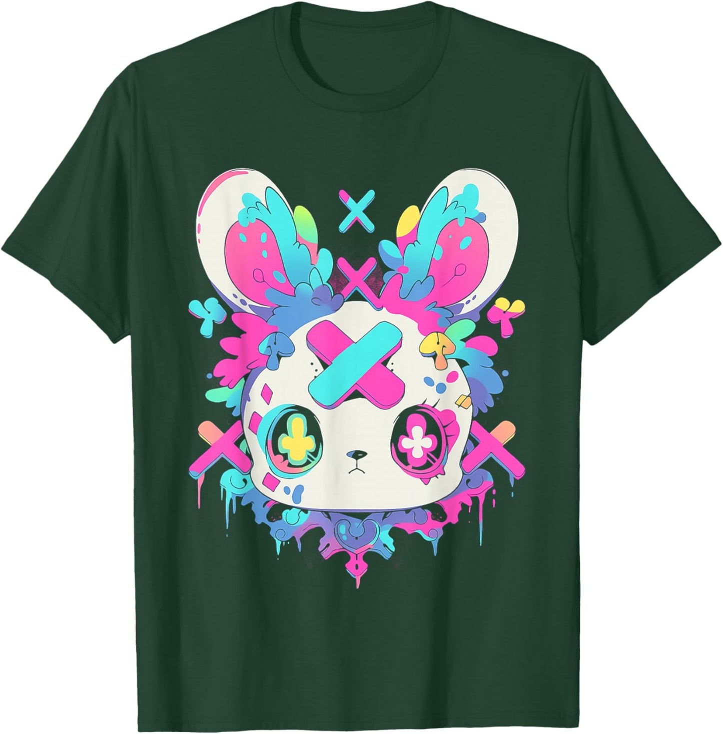 Kawaii Bunny | Menhera Yami Kawaii Decora Kei Pastel Goth T-Shirt - T-Shirt | Forest
