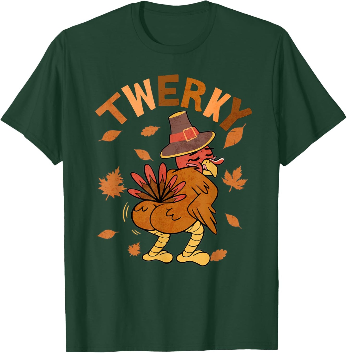 Twerky Thanksgiving Funny Turkey Butt Twerk Dance Pun 2023 T-Shirt - T-Shirt | Forest