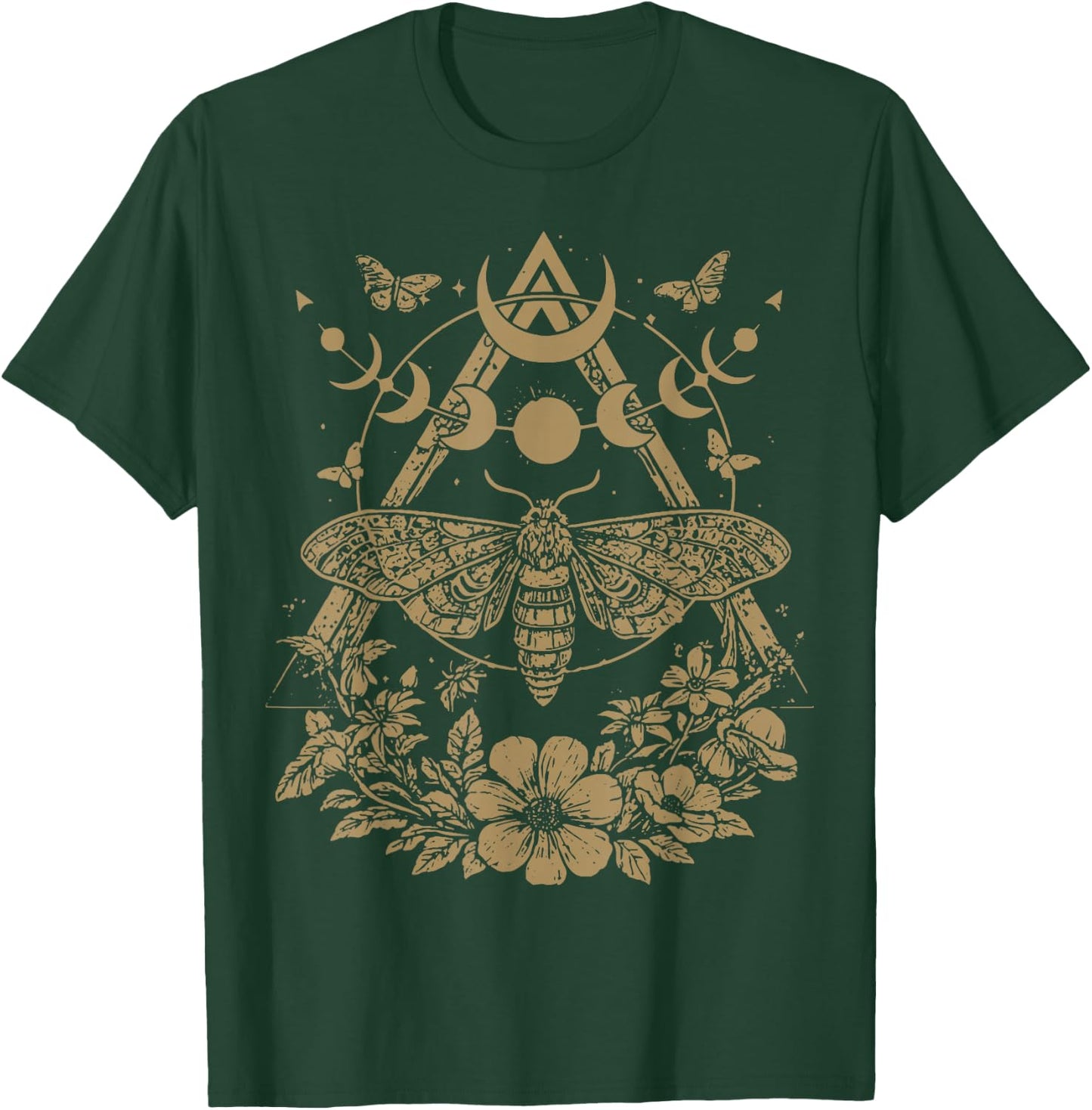 Cute Fairycore Floral Moth Aesthetic Girls Women Graphic T-Shirt - T-Shirt | Forest