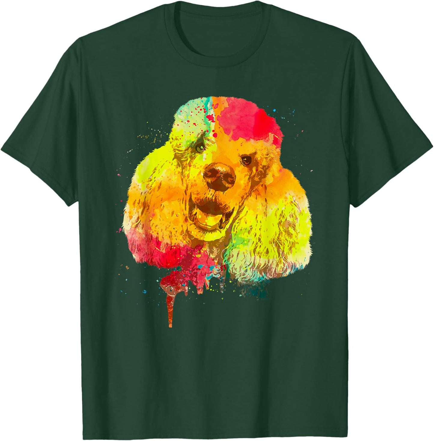 Cool Poodle Art Women Colorful Dog Poodle Lovers T-Shirt - T-Shirt | Forest