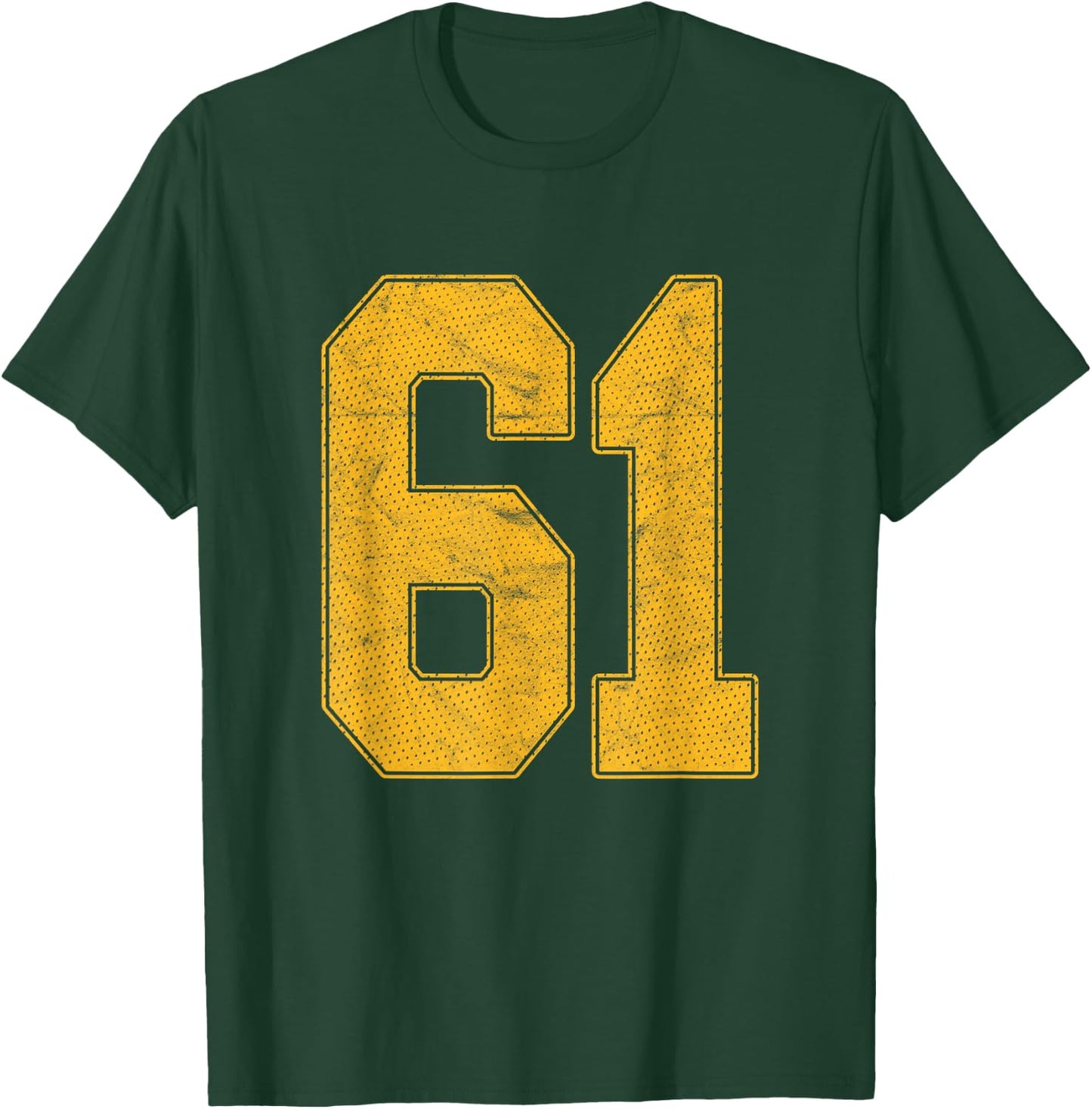 Number 61 Numbered Uniform Sports Team Jersey 61st Birthday T-Shirt - T-Shirt | Forest