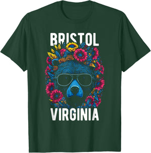 Bristol Virginia USA Bear with Flowers Design T-Shirt - T-Shirt | Forest