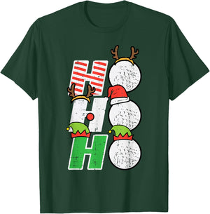 Christmas Golf Ho Ho Ho Funny Xmas Golfing Sports Golfer Men T-Shirt - T-Shirt | Forest