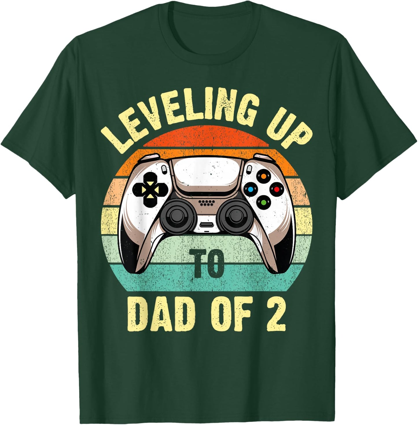 Daddy Again Leveling Up To Dad of 2 Dad T-Shirt - T-Shirt | Forest