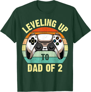 Daddy Again Leveling Up To Dad of 2 Dad T-Shirt - T-Shirt | Forest