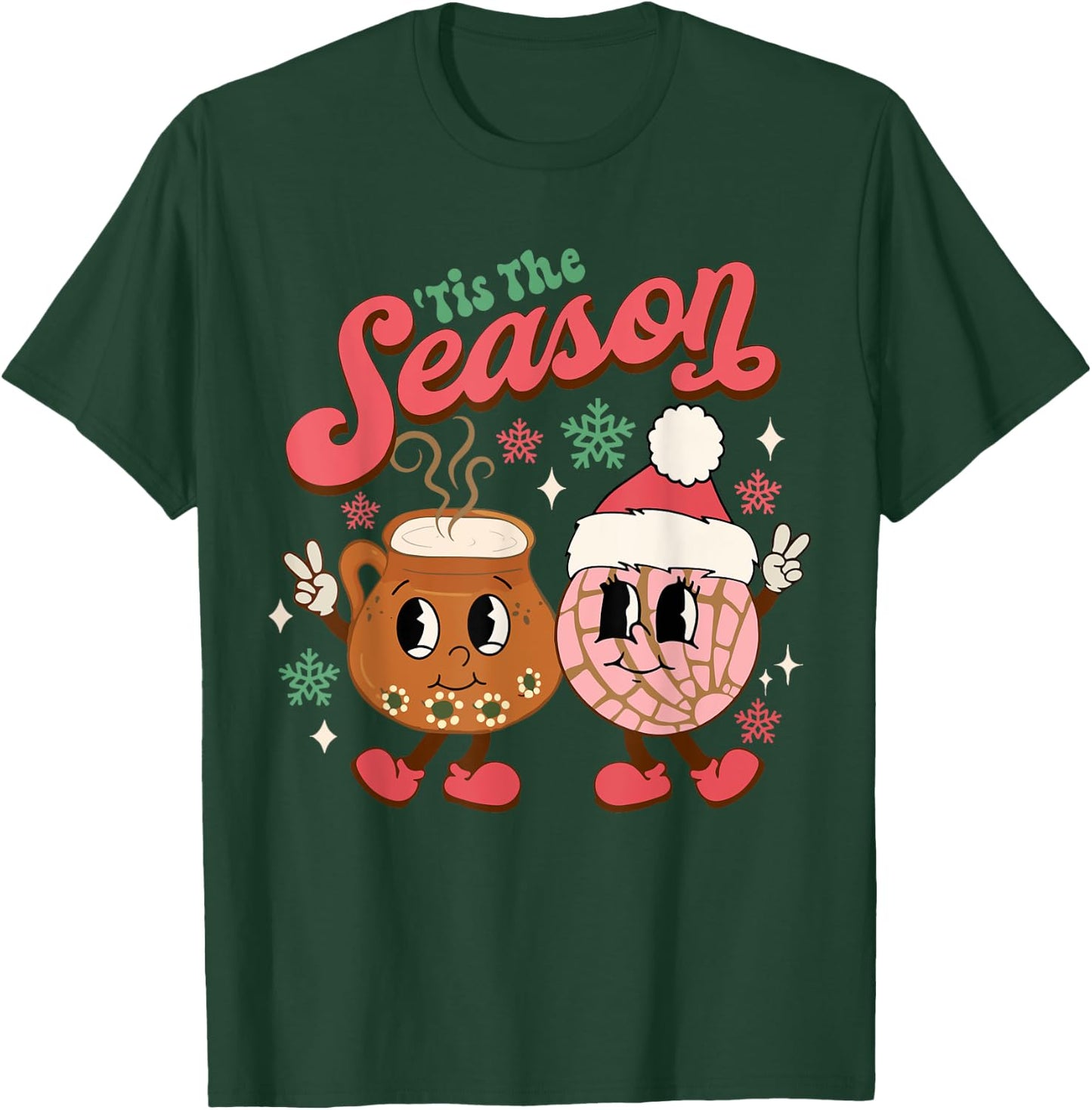 Christmas Tis The Season Mexican Concha Pan Dulce Christmas T-Shirt - T-Shirt | Forest