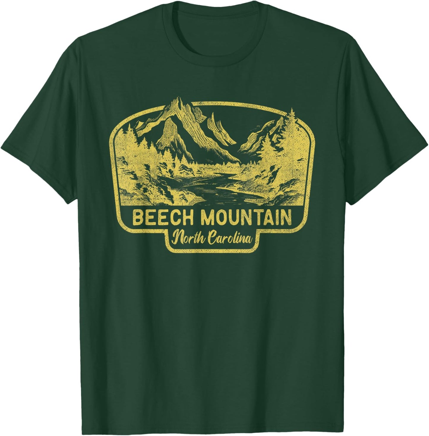 Beech Mountain North Carolina Hiking Outdoors Vintage T-Shirt - T-Shirt | Forest