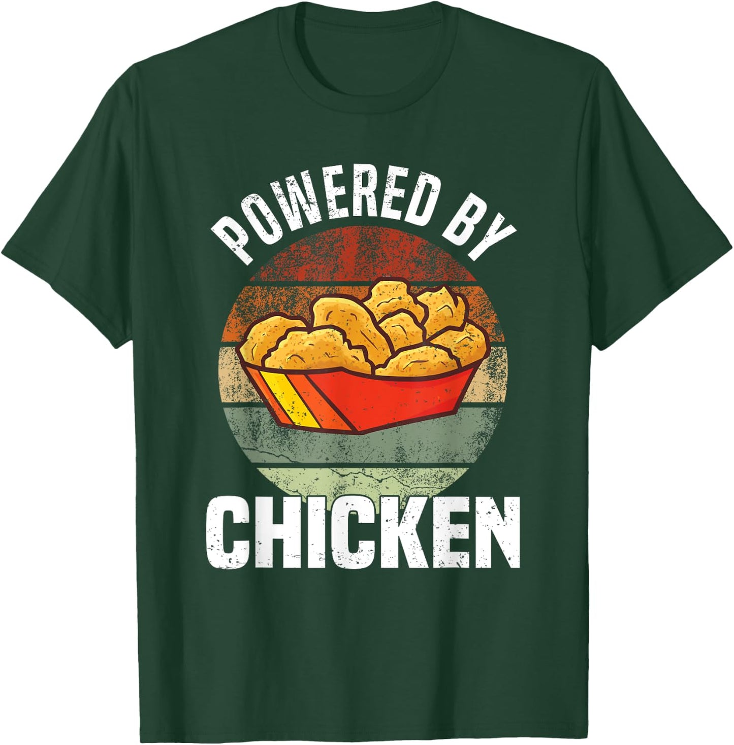 Powered By Chicken - Chicken Nuggets T-Shirt - T-Shirt | Forest
