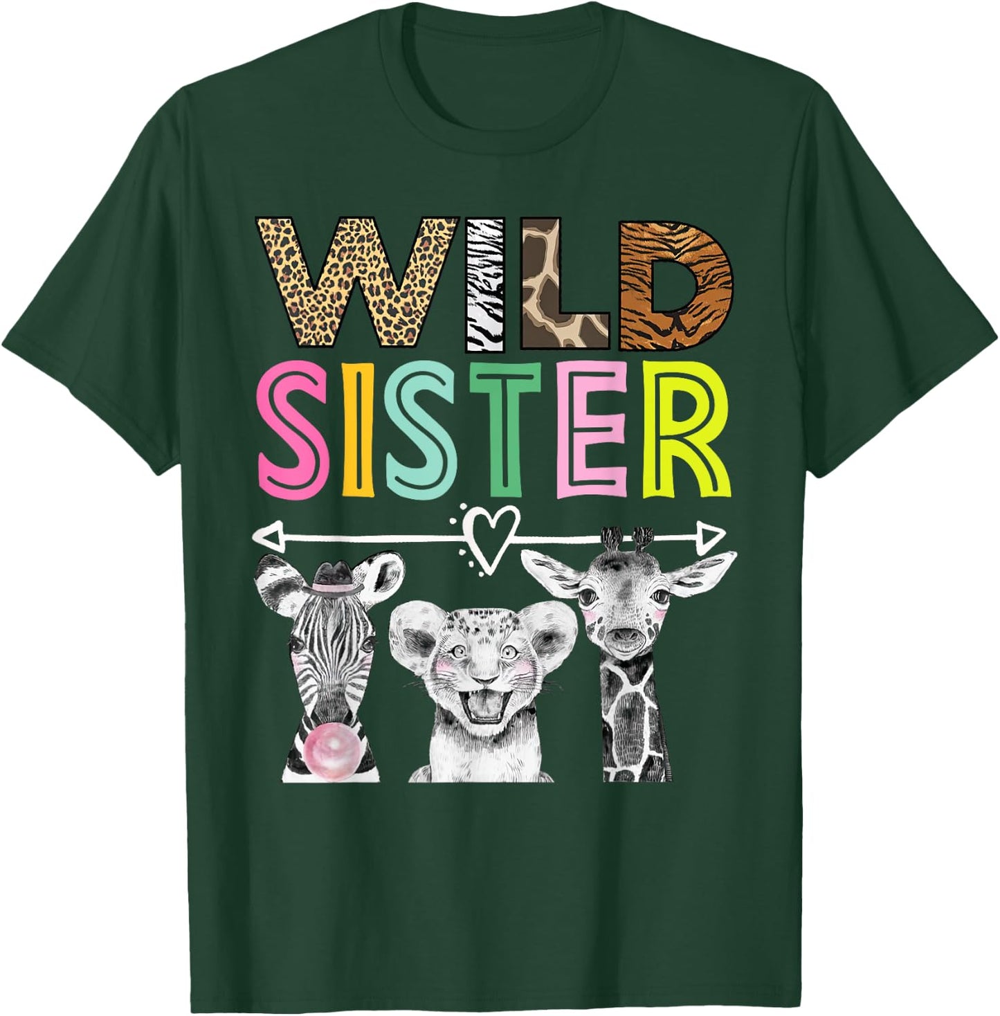 Wild Sister Zoo Theme Birthday Safari Jungle Matching Party T-Shirt - T-Shirt | Forest