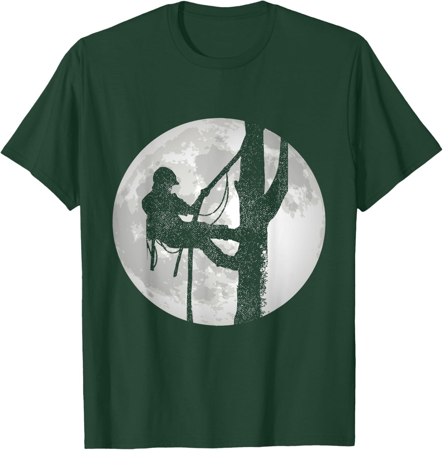 Outdoorsman Lumberjack Tree Climber Moon Logger Arborist T-Shirt - T-Shirt | Forest