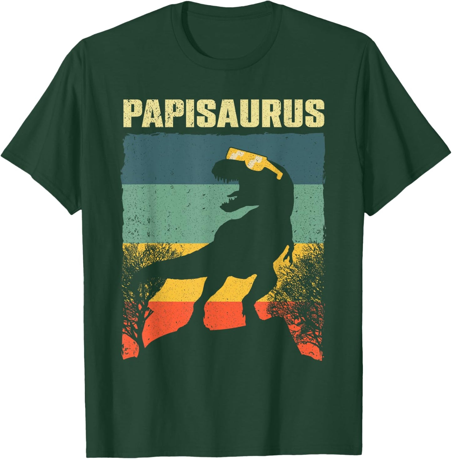 Funny Papisaurus Design Dad Grandpa Dinosaur Lover T-Shirt - T-Shirt | Forest