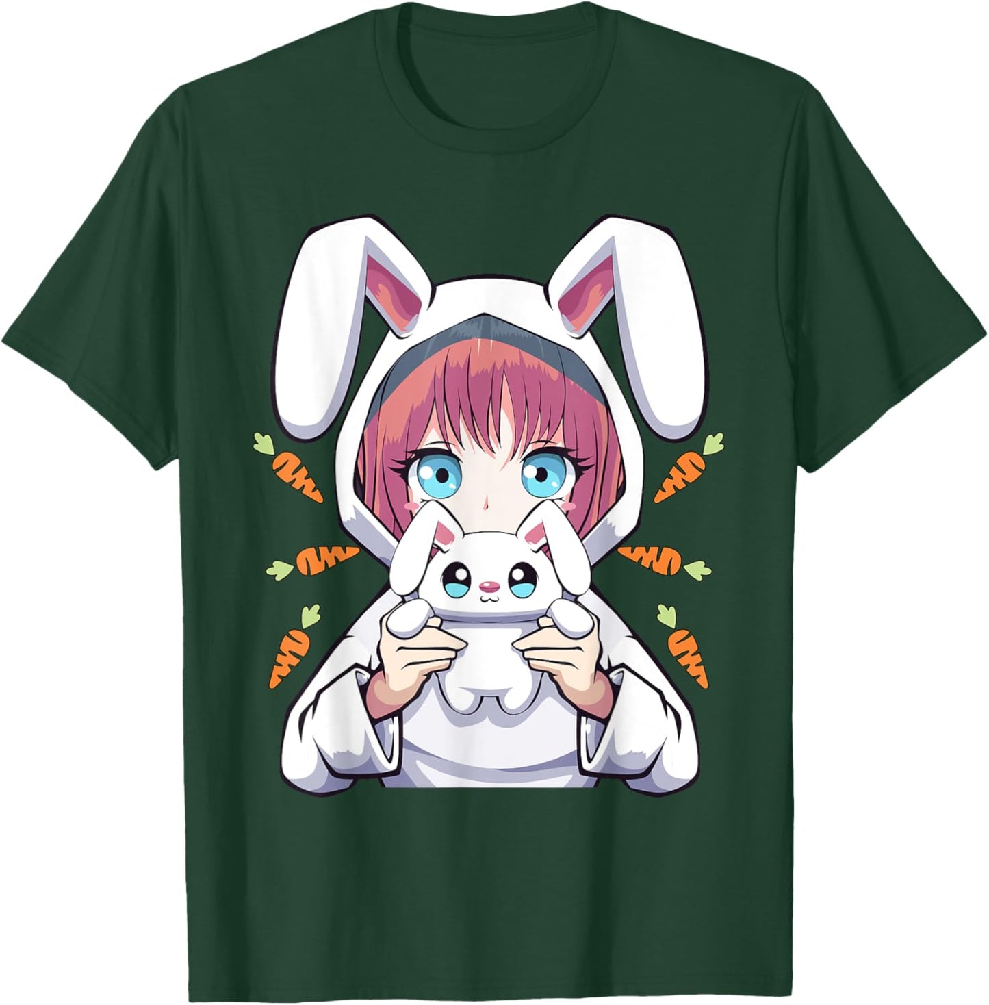 Anime Girl for Bunny Lovers and Kawaii Rabbit Teens Girls T-Shirt - T-Shirt | Forest