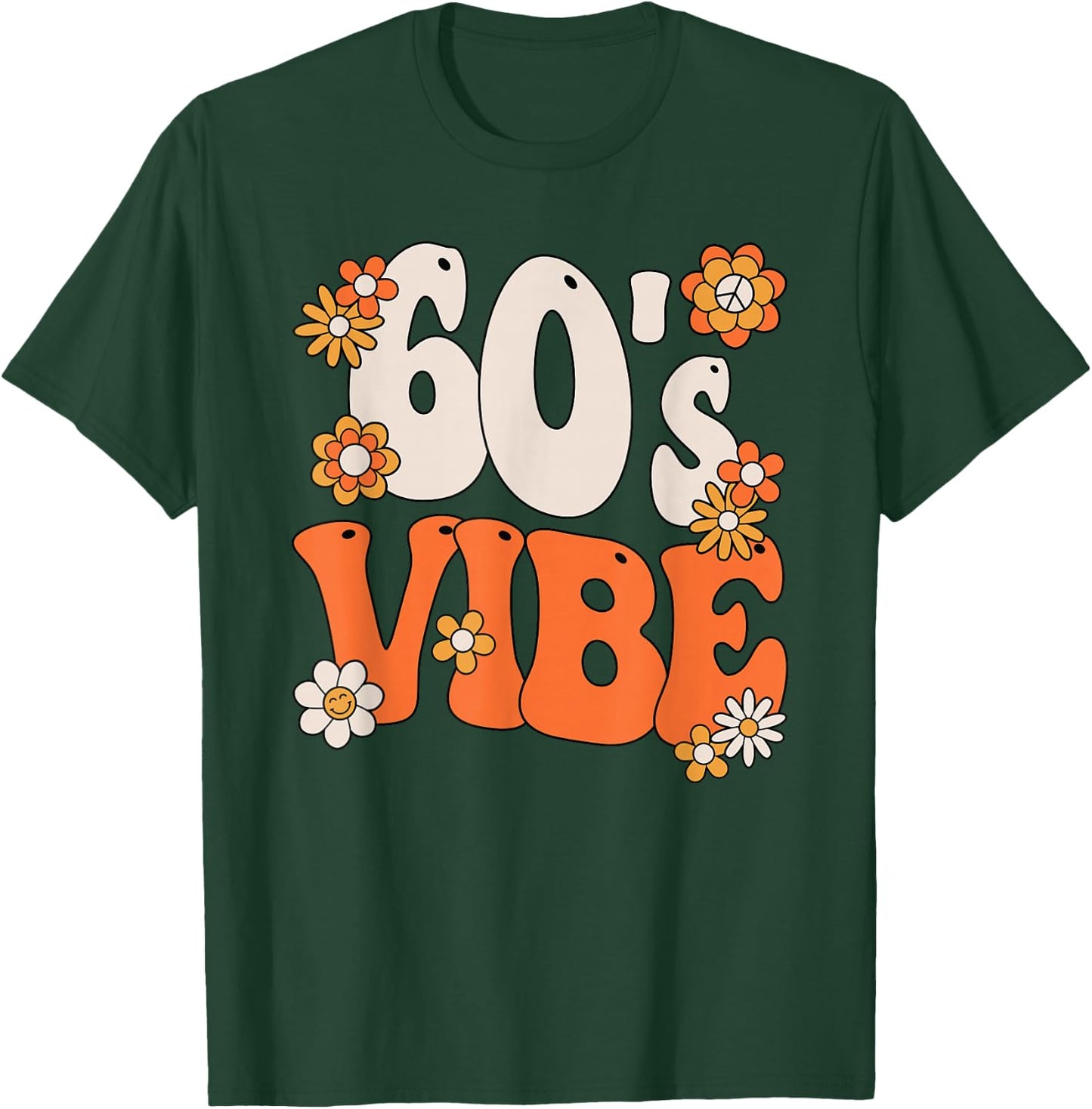 60s Vibe Costume 60s Party Outfit Groovy Hippie Peace Retro T-Shirt - T-Shirt | Forest