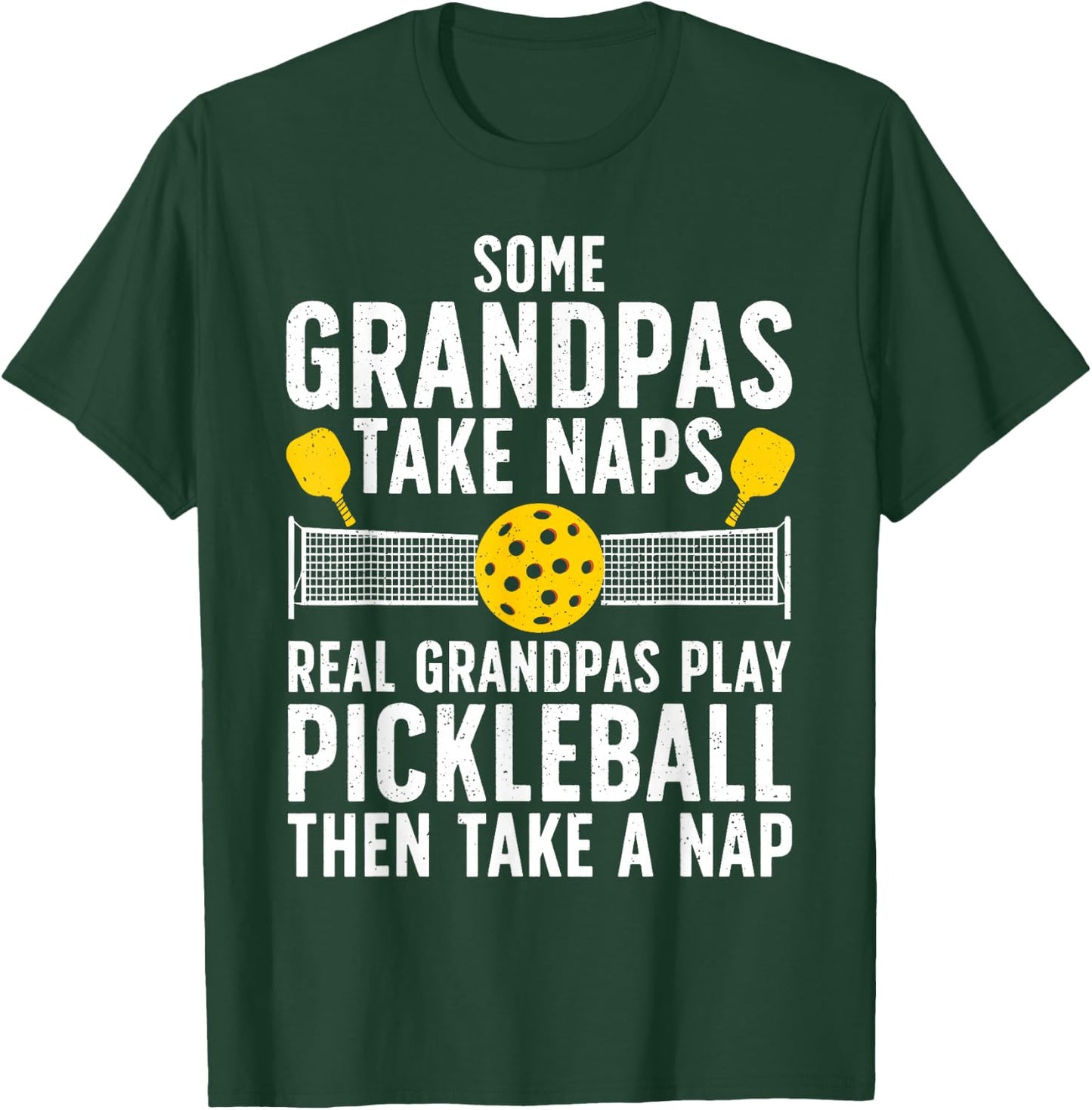 Cool Pickleball Men Grandpa Paddle Sport Pickleball Player T-Shirt - T-Shirt | Forest