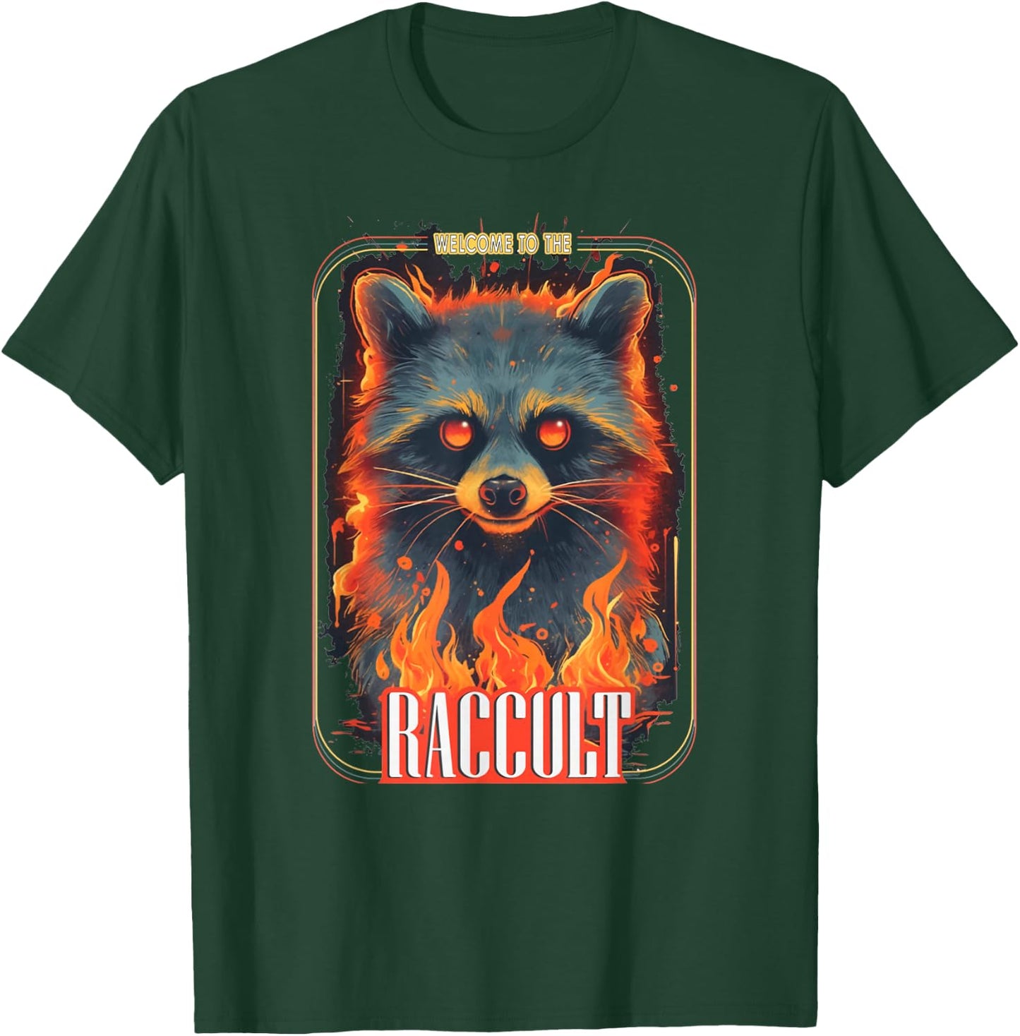 Welcome To The Raccult Funny Raccoon Cult Team Trash Occult T-Shirt - T-Shirt | Forest