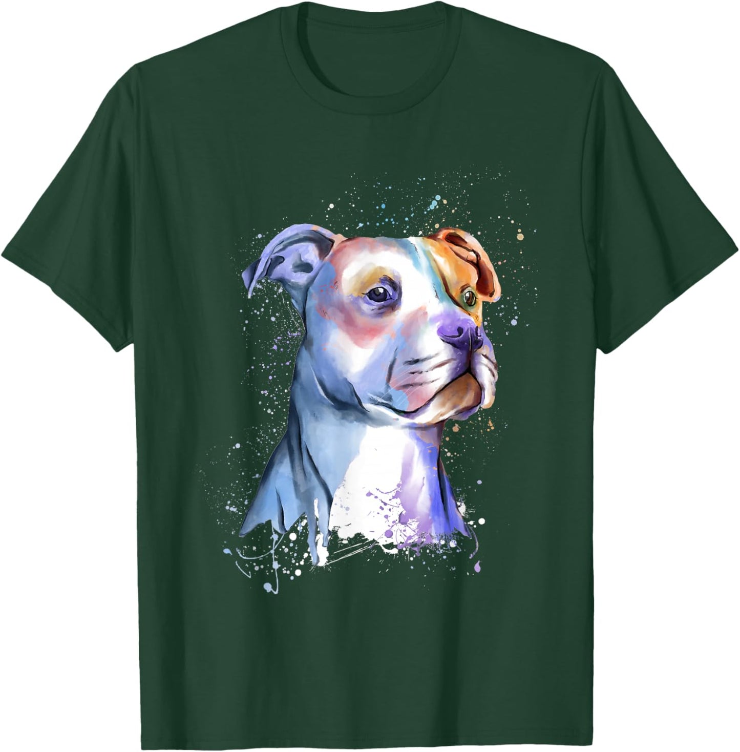 Colorful Pitbull Splash Artwork - Pet Breeder Dog Trainer Women Girls Kids T-Shirt - T-Shirt | Forest