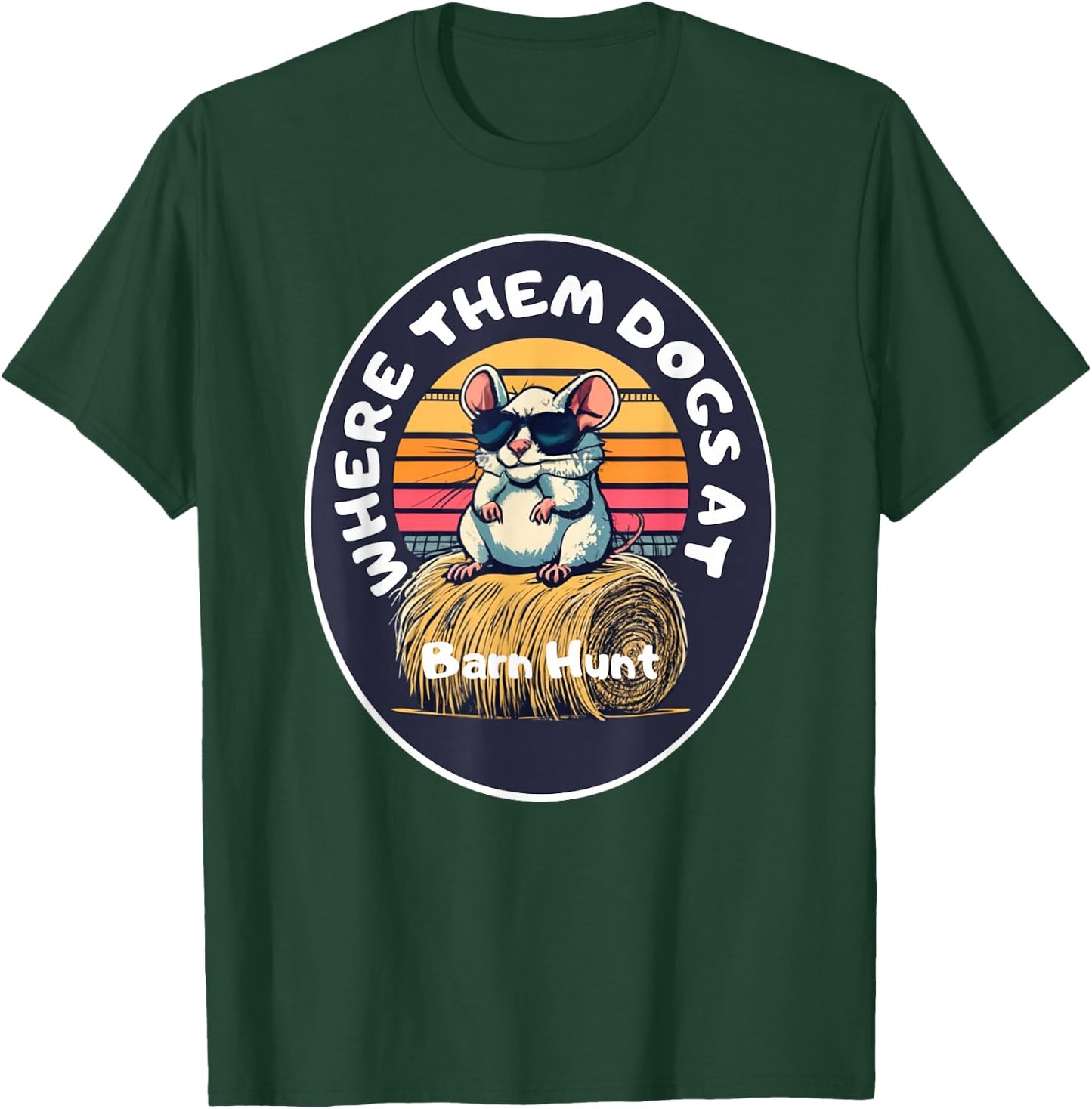 Funny Barn Hunt - cute rat with sunglasses looking for dogs T-Shirt - T-Shirt | Forest