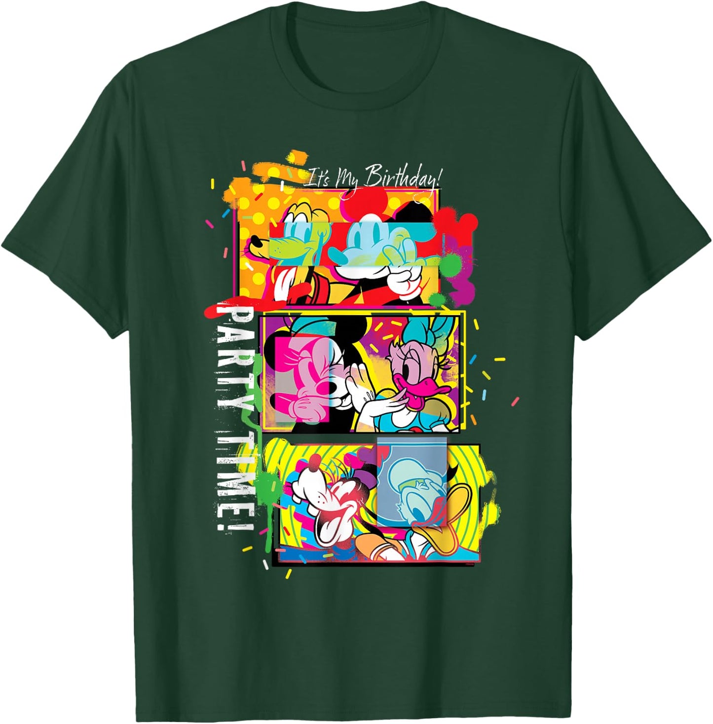 Disney Mickey & Pals Color Blast It’s My Birthday Party Time T-Shirt - T-Shirt | Forest