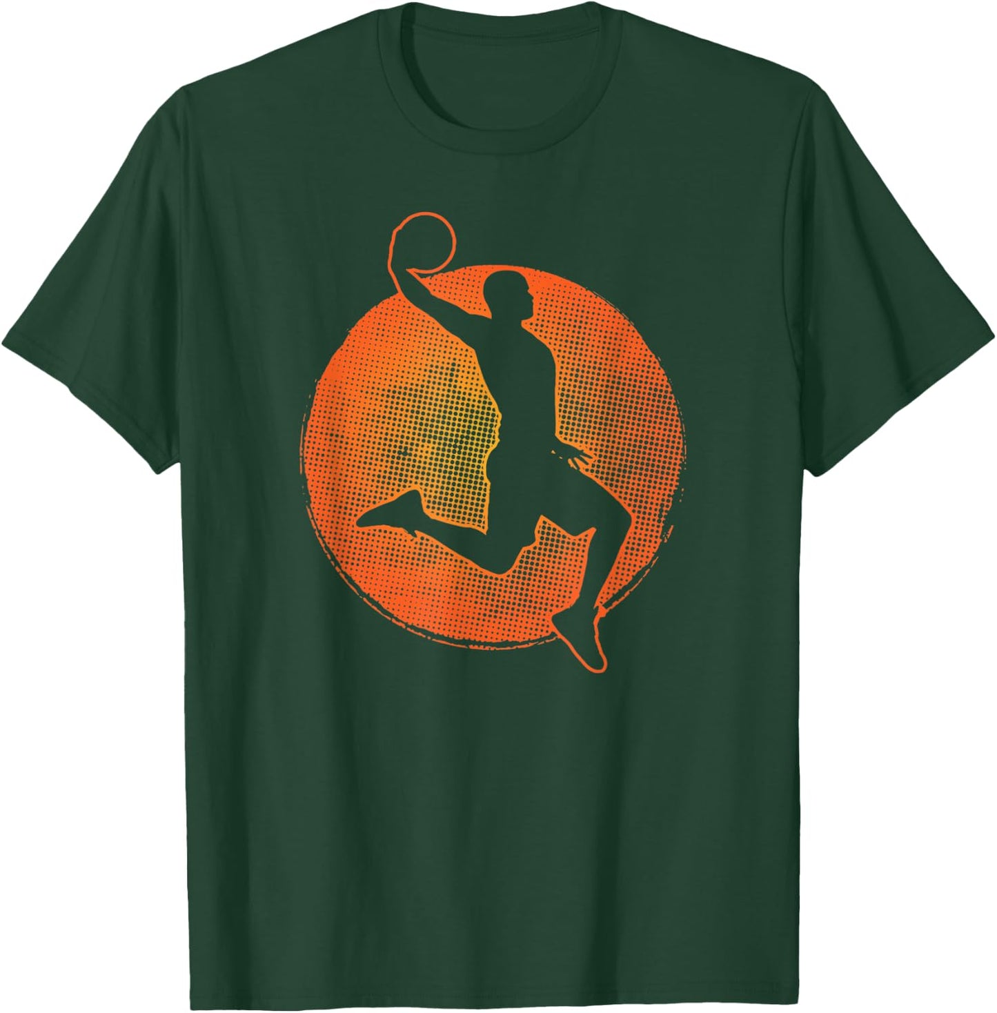 Basketball Player Sport Vintage Men Boys Basketball T-Shirt - T-Shirt | Forest