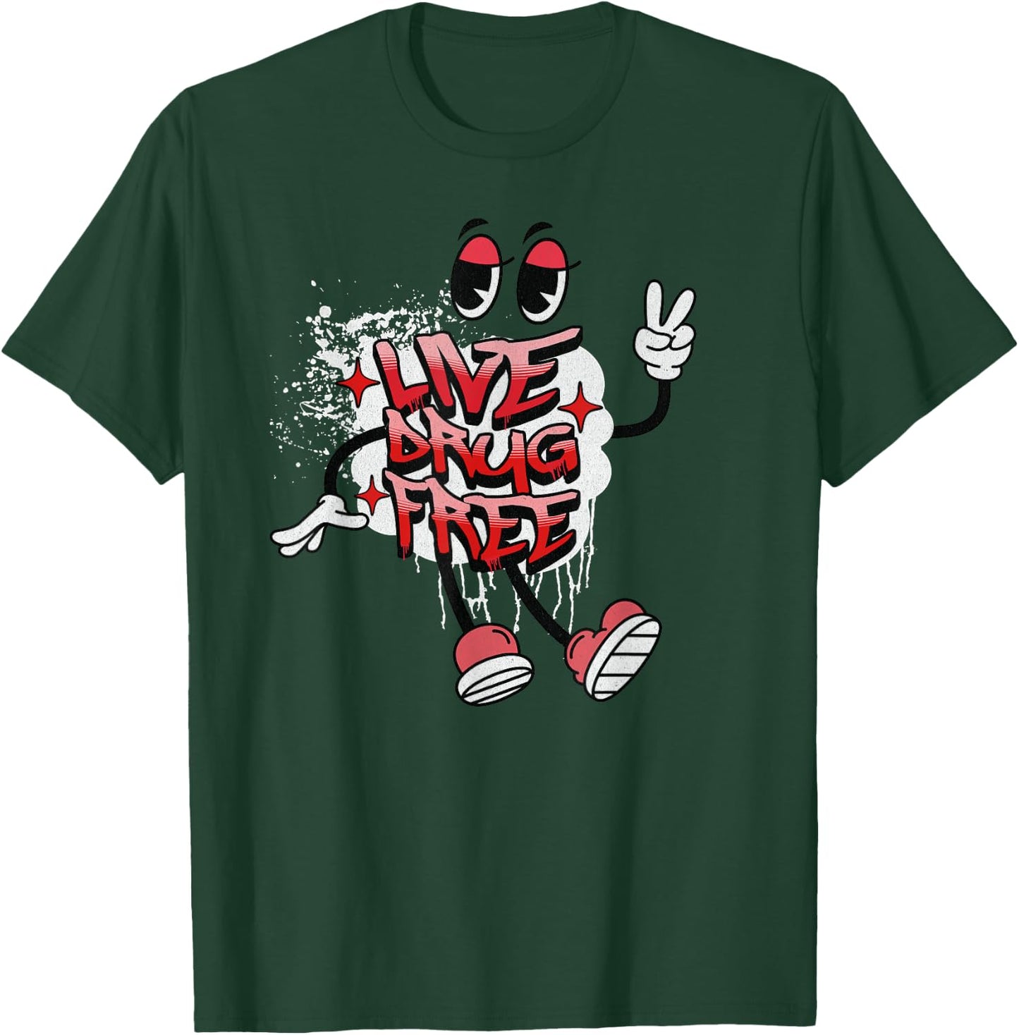 Live Drug Free Red Ribbon Week Awareness T-Shirt - T-Shirt | Forest