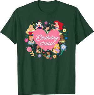 Disney Princess Heart Flowers Friends & Family Birthday Crew T-Shirt - T-Shirt | Forest