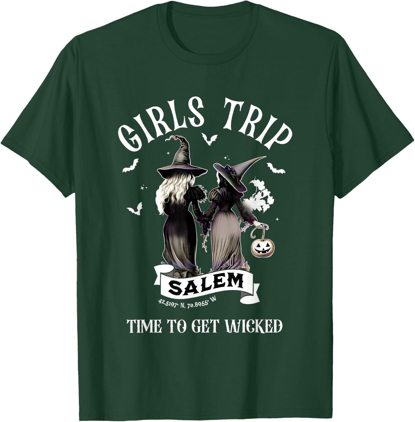 Girls Trip Salem Vintage Halloween T-Shirt - T-Shirt | Forest
