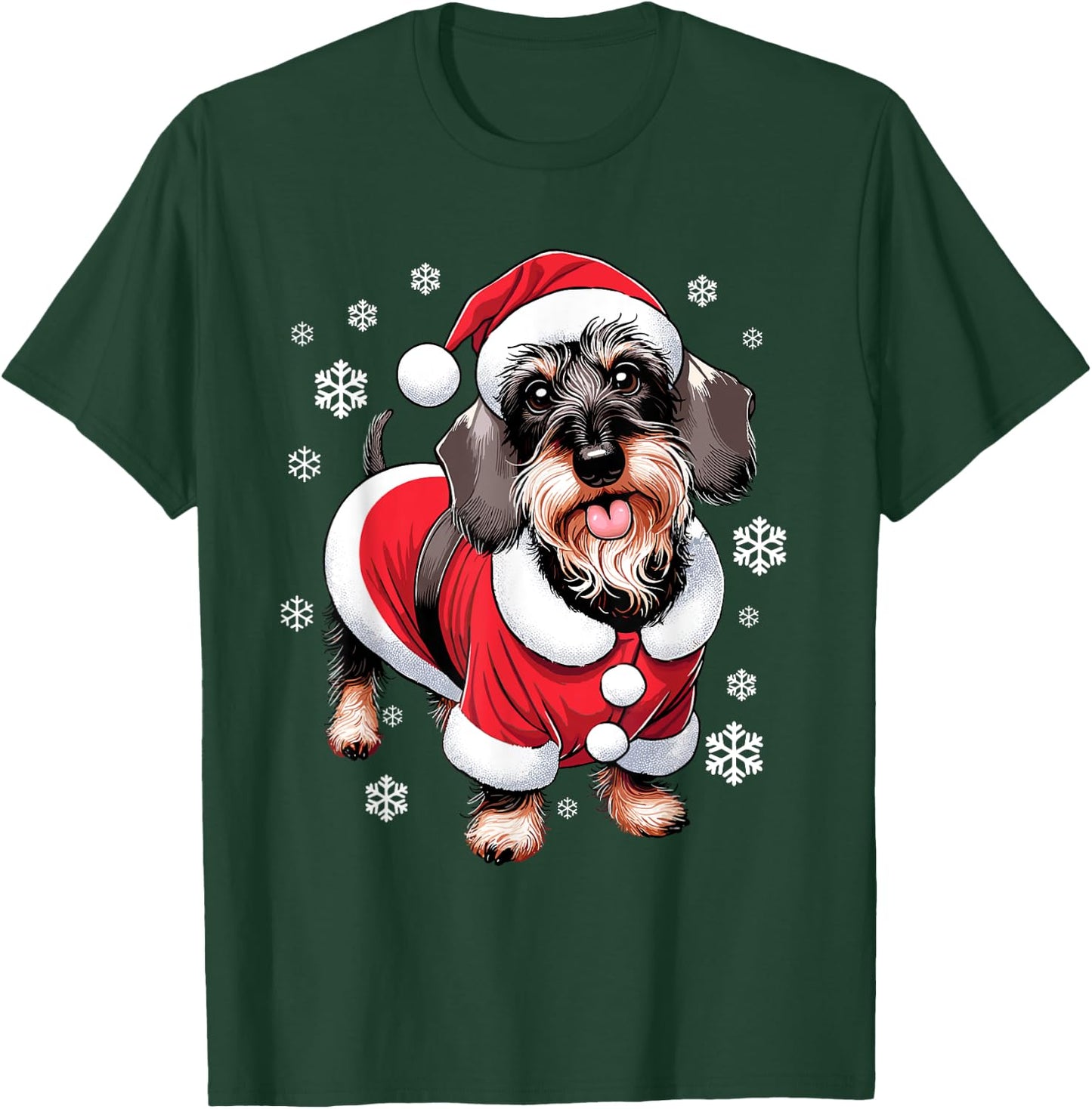 Wire Haired Dachshund Christmas Xmas T-Shirt - T-Shirt | Forest