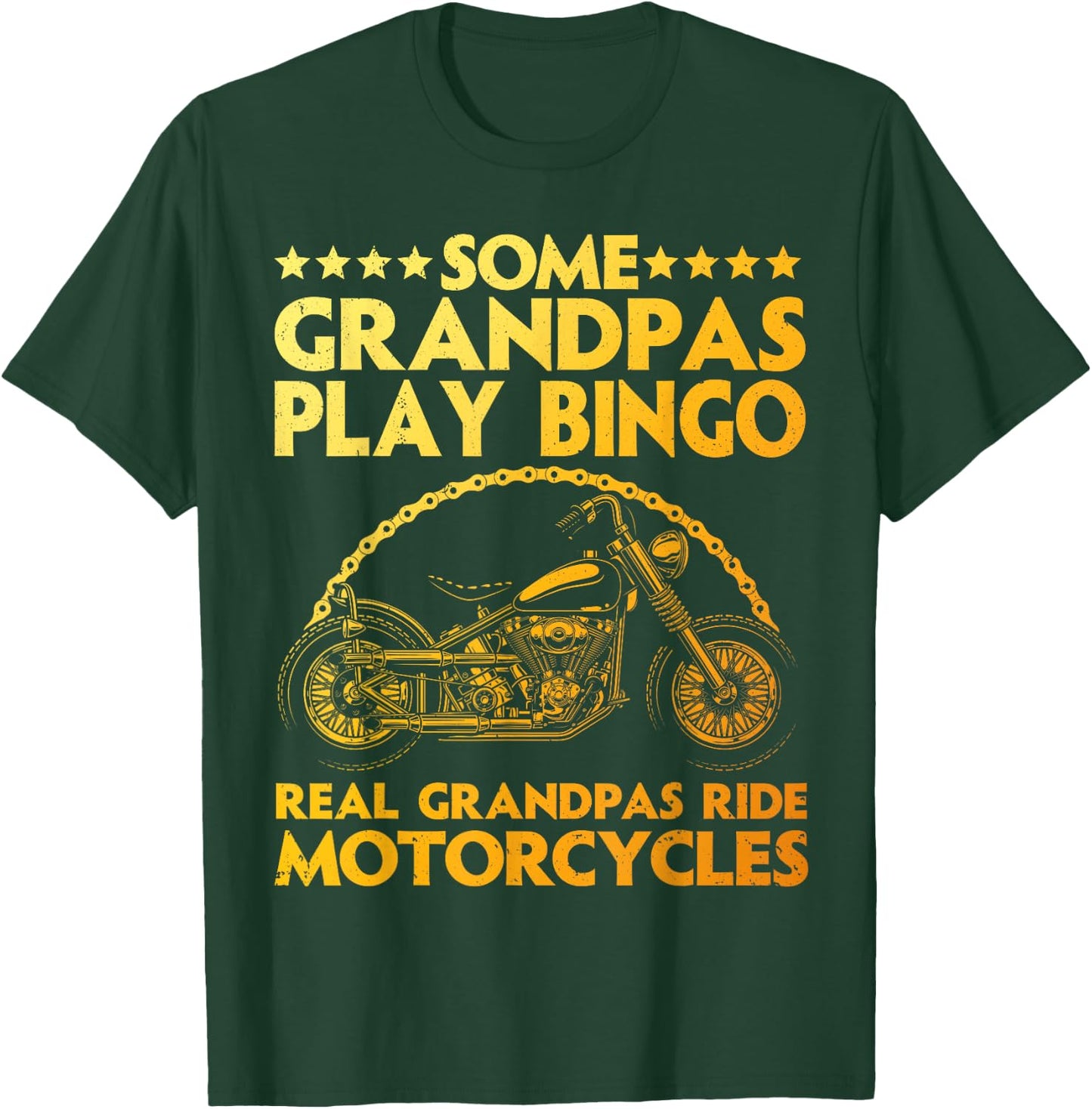 Funny Motorcycle For Grandpa Dad Motorcycle Lovers Riders T-Shirt - T-Shirt | Forest