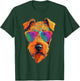 Colorful Pop Art Airedale Terrier Wearing Sunglasses Face T-Shirt - T-Shirt | Forest