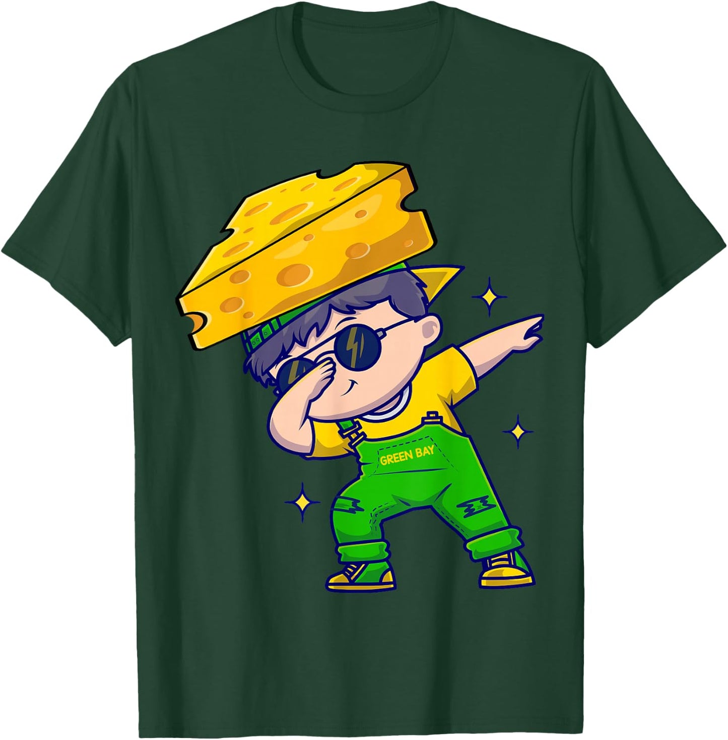 Funny Green Bay Dabbing Cheese hat T-Shirt - T-Shirt | Forest