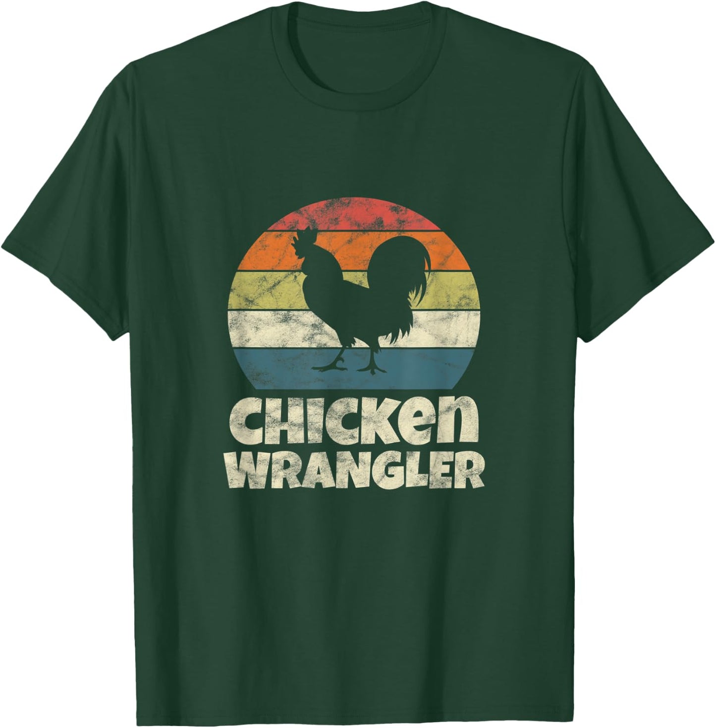 Chicken Wrangler Farmer Rooster Farming Vintage T-Shirt - T-Shirt | Forest