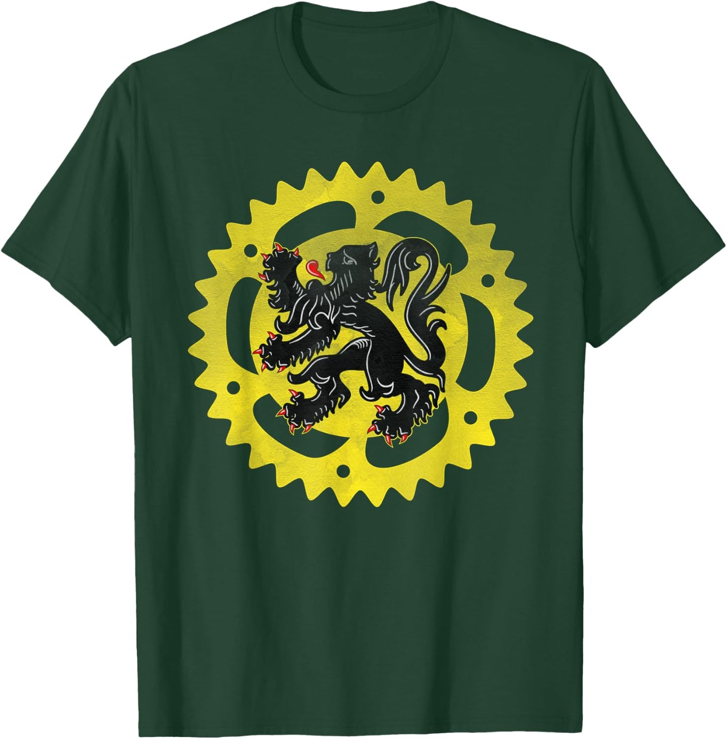 Cyclist for Belgium Cycling or Roubaix bike or Bike Coffee T-Shirt - T-Shirt | Forest