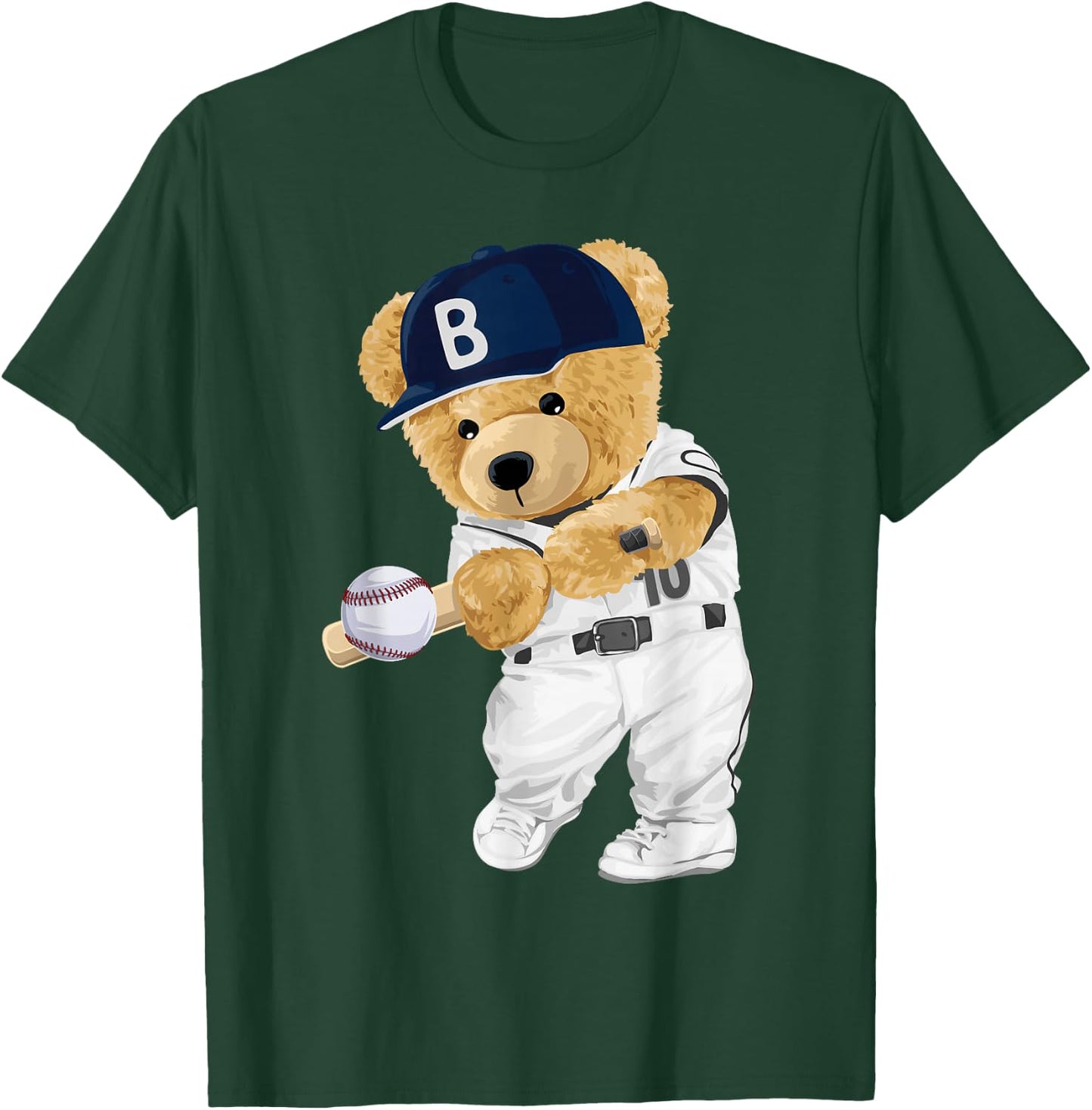 Cute teddy bear baseball hitter T-Shirt - T-Shirt | Forest
