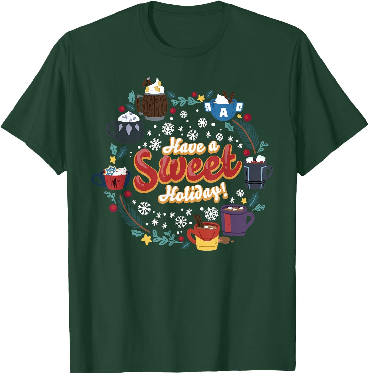 Marvel Avengers Christmas Hot Chocolate Have a Sweet Holiday T-Shirt - T-Shirt | Forest