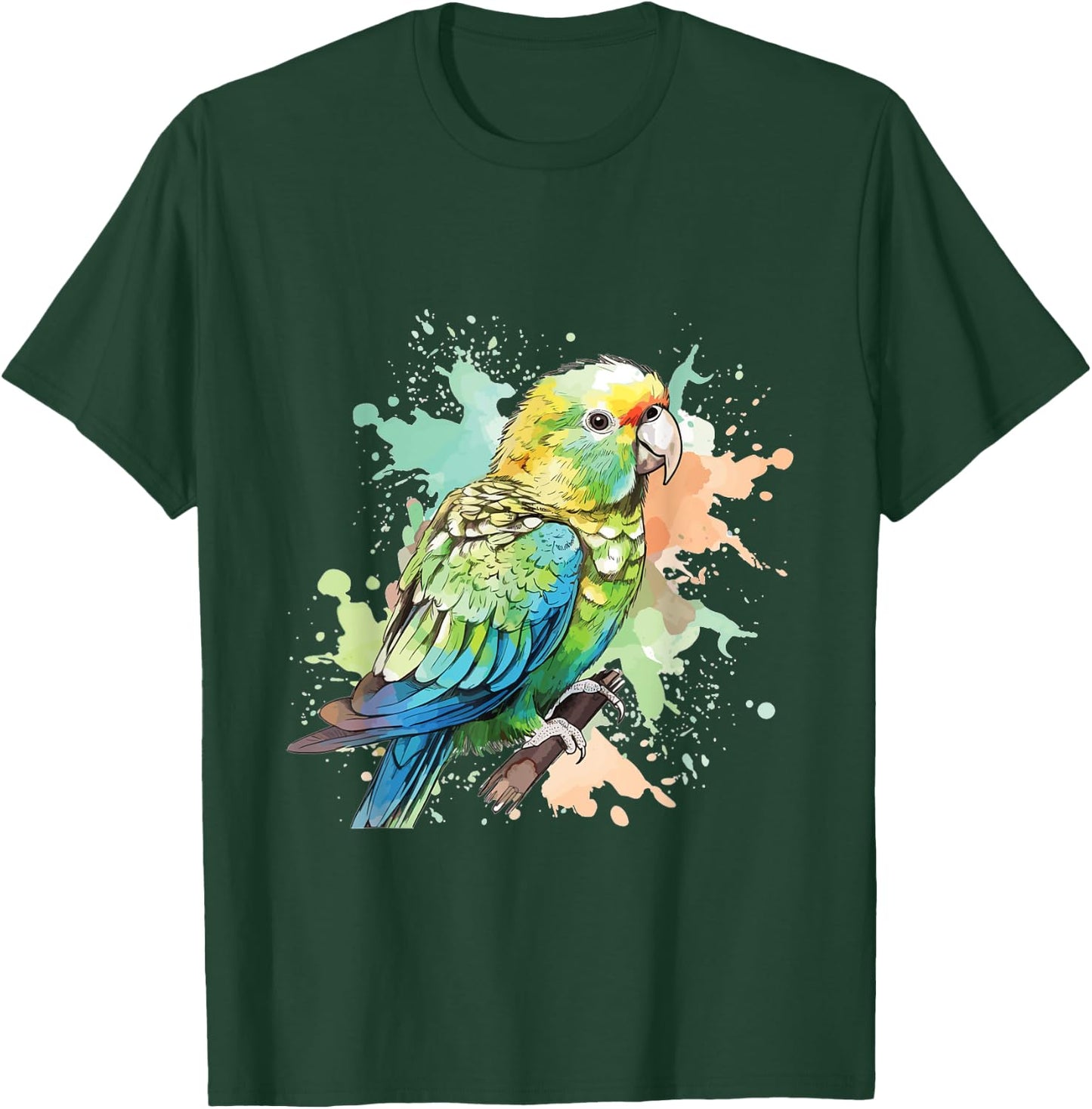 Cute Budgie Watercolor Art T-Shirt - T-Shirt | Forest