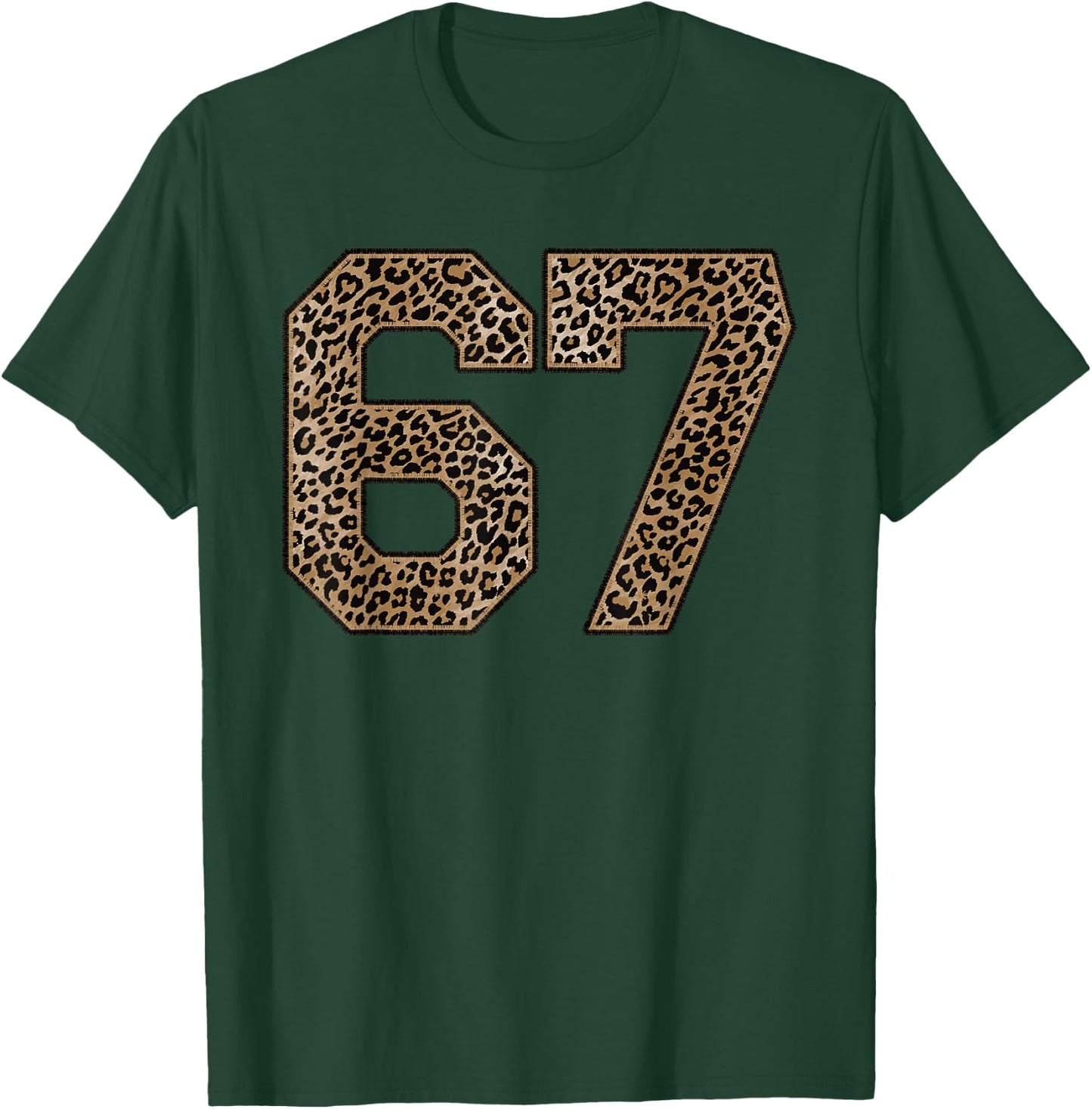 Leopard Number 67 Athlete Sports Jersey Supporter Fanwear T-Shirt - T-Shirt | Forest