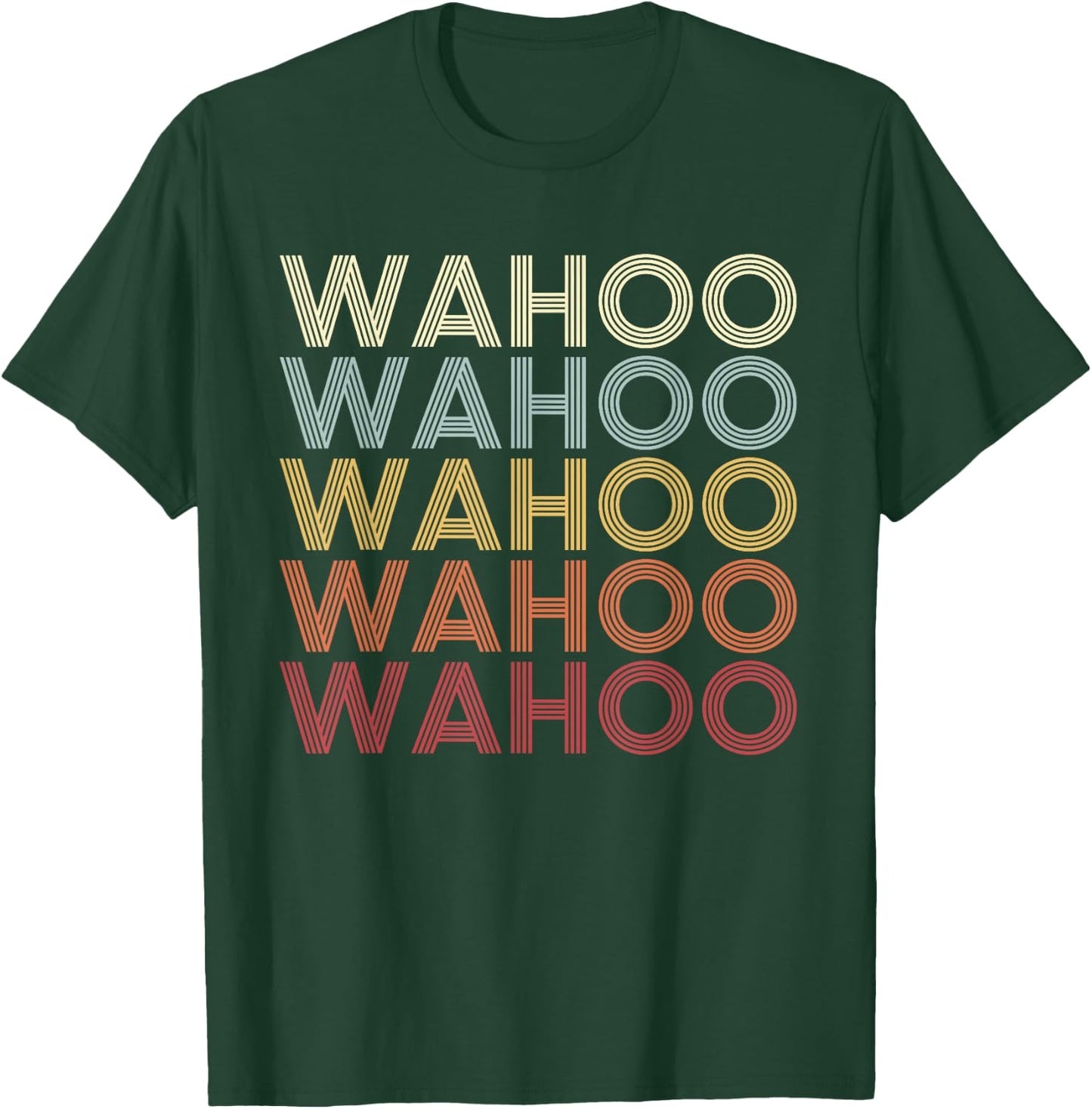 Wahoo Nebraska Wahoo NE Retro Vintage Text T-Shirt - T-Shirt | Forest