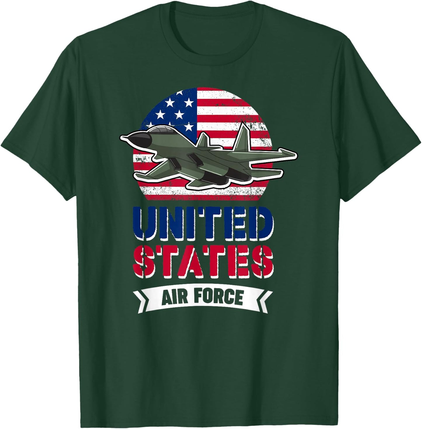 United States Air Force | US American Flag | Plane Fighter T-Shirt - T-Shirt | Forest
