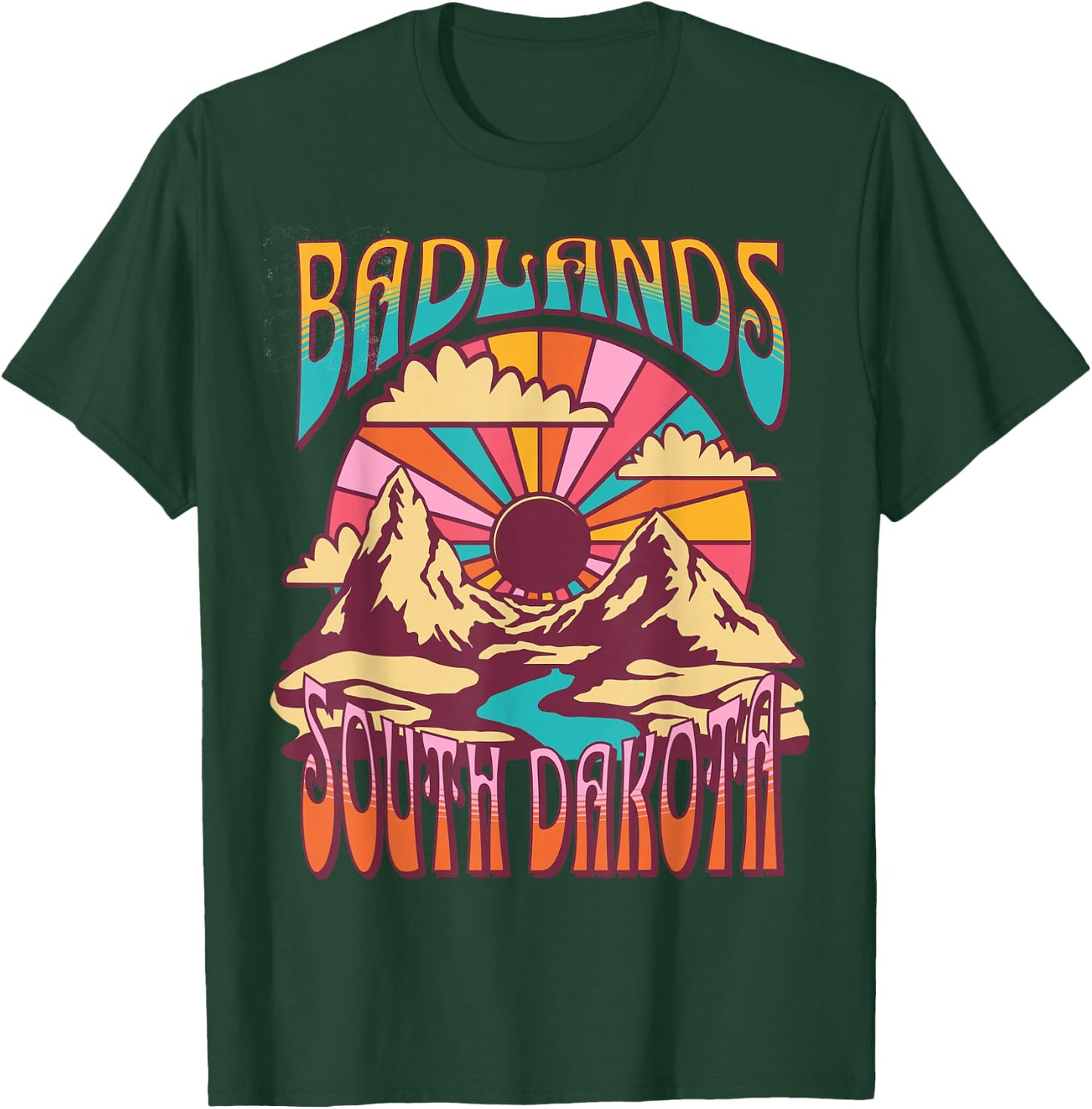 Badlands South Dakota Nature Hiking Mountains Outdoors T-Shirt - T-Shirt | Forest