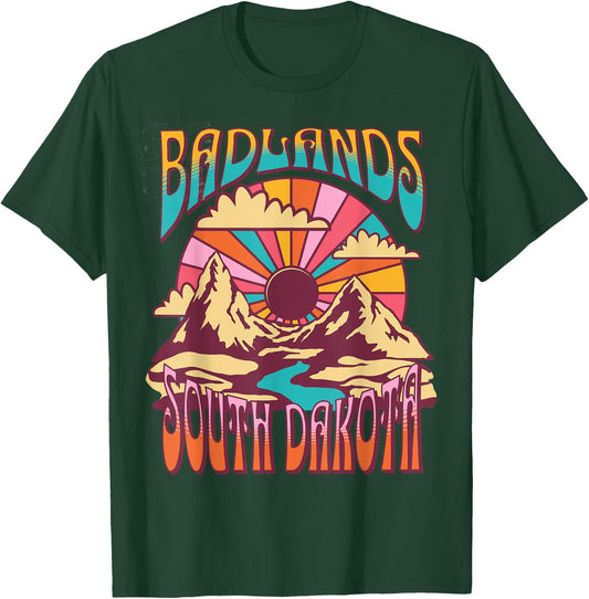 Badlands South Dakota Nature Hiking Mountains Outdoors T-Shirt - T-Shirt | Forest