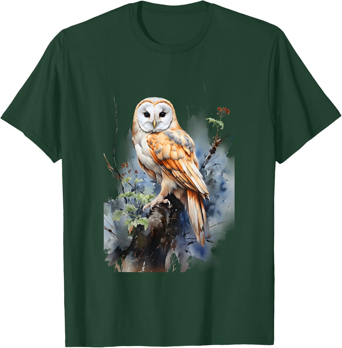 Gift Owl Barn Owl Realistic Nature Fleeting T-Shirt - T-Shirt | Forest