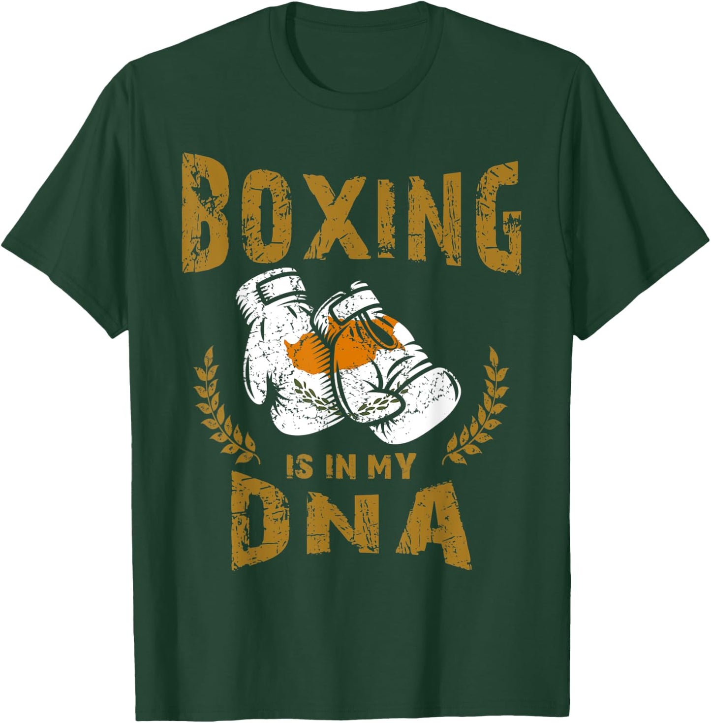Boxing is in my D-N-A Cyprus Flag Boxing Gloves T-Shirt - T-Shirt | Forest