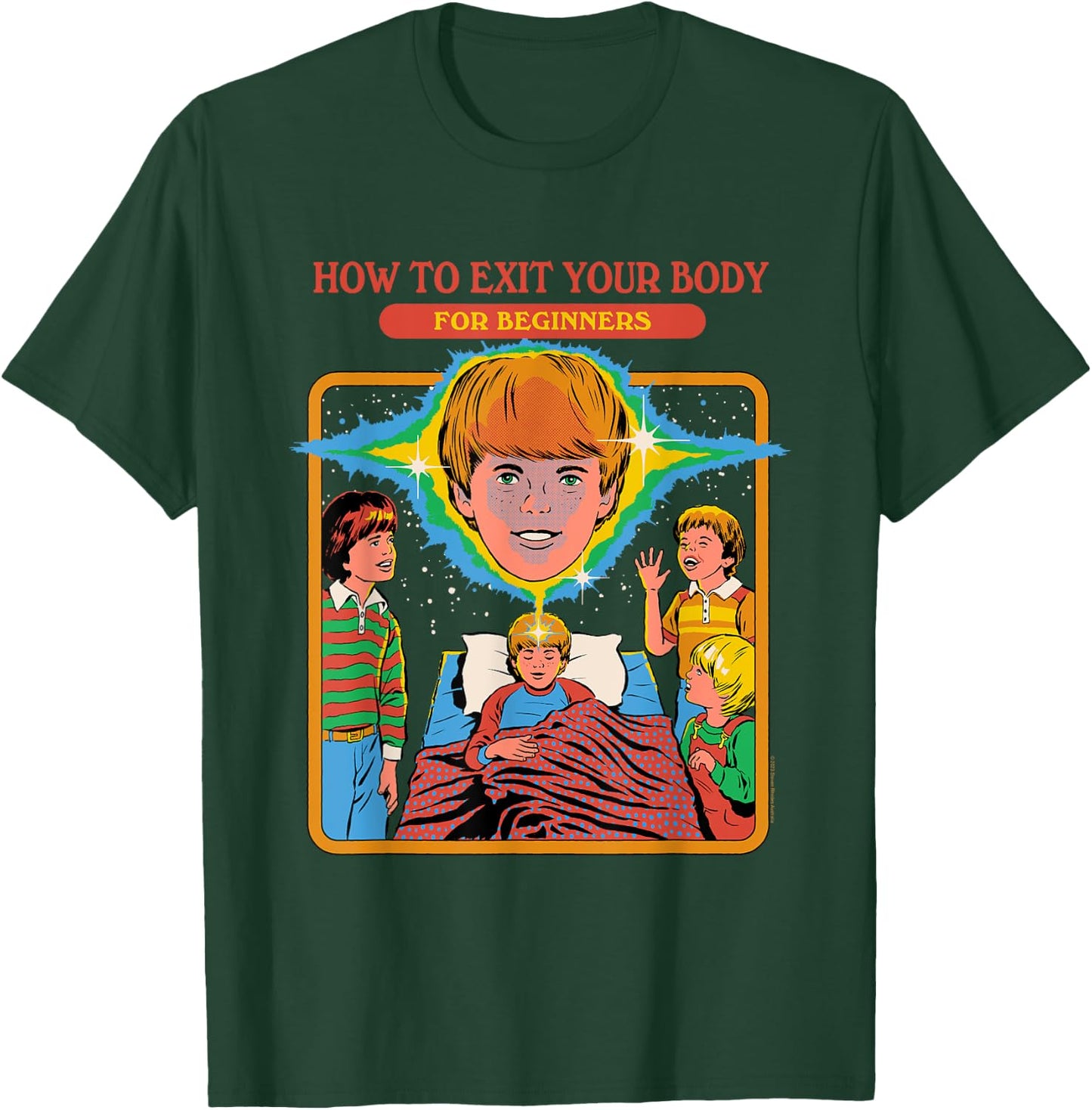 Steven Rhodes How to Exit Your Body Retro Dark Humor T-Shirt - T-Shirt | Forest