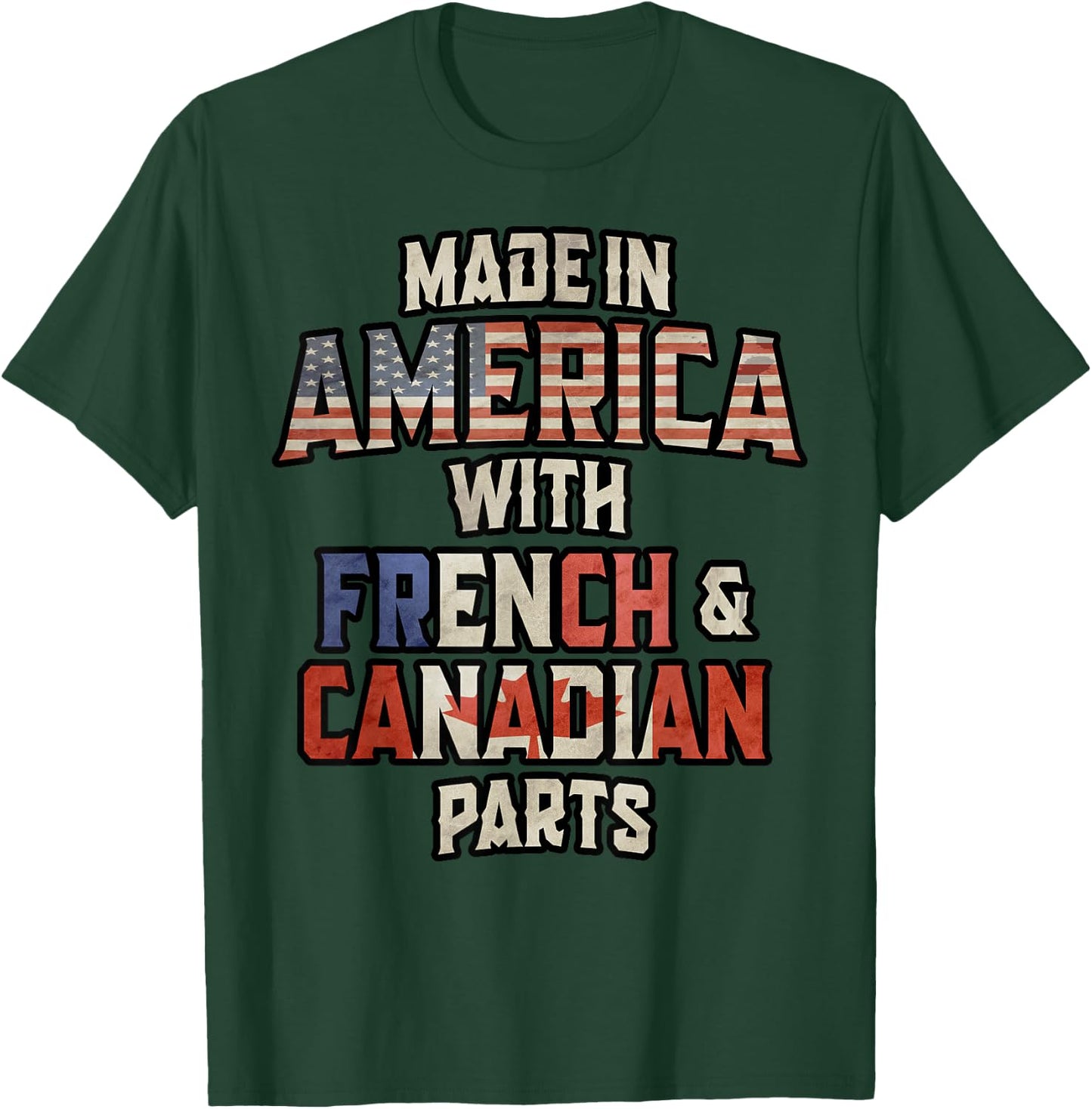 Canadian And French Made In America Mix Heritage Vintage T-Shirt - T-Shirt | Forest