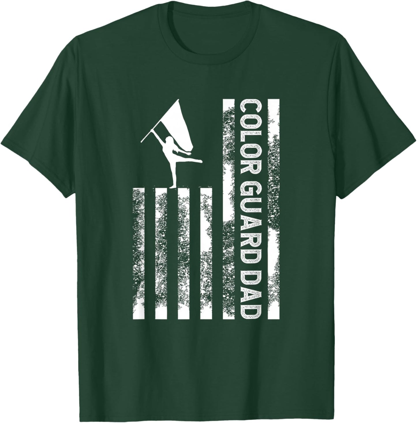 Color Guard Dad US Flag Father Of A Color Guard Member Dad T-Shirt - T-Shirt | Forest